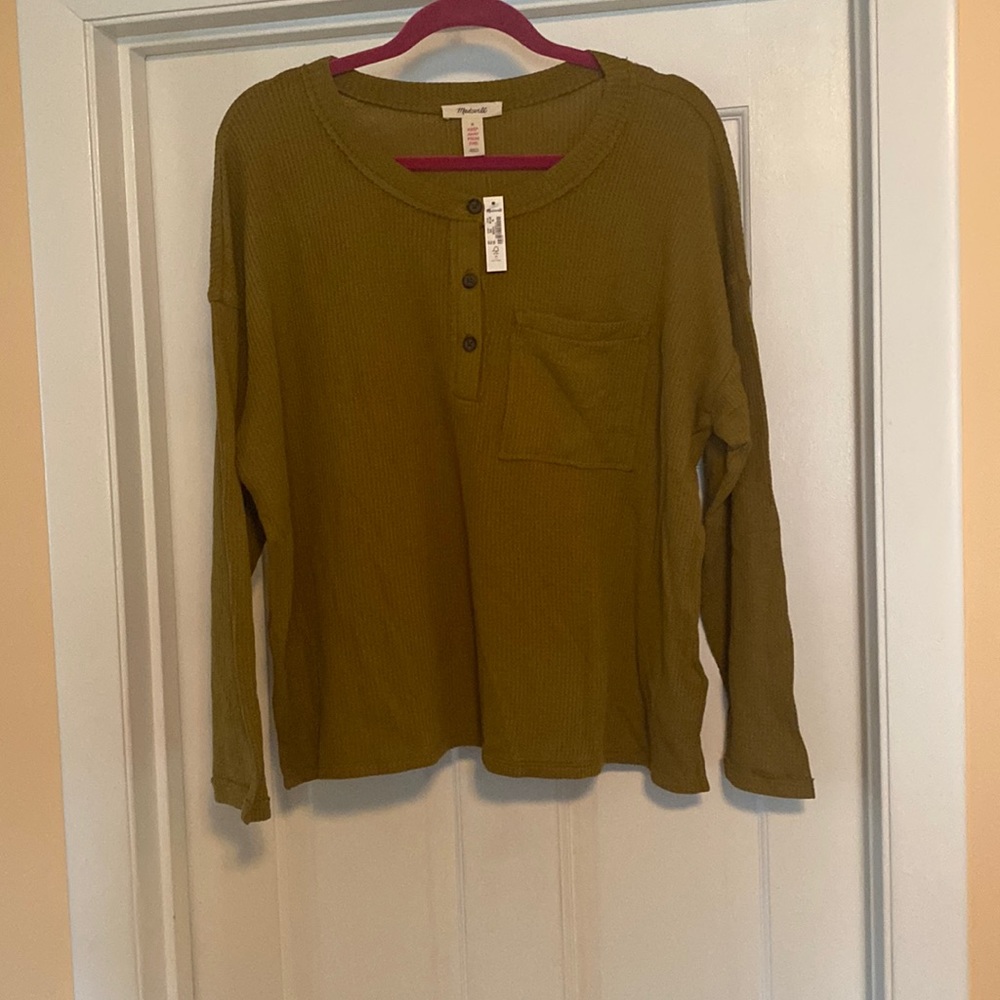 Madewell Long Sleeve Olive Green Women’s Top Medium
